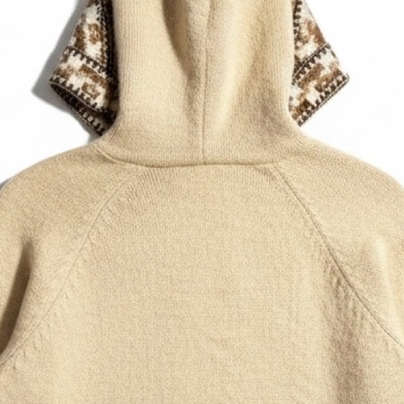 Scully Cream Hooded Poncho with Fringe Trim - Picture 4 of 4